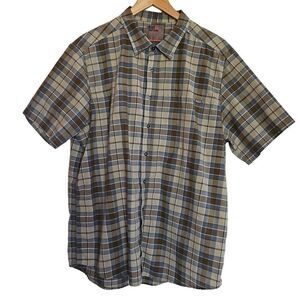 5.11 Tactical Snap Front Short Sleeve Shirt Green Blue Plaid Large